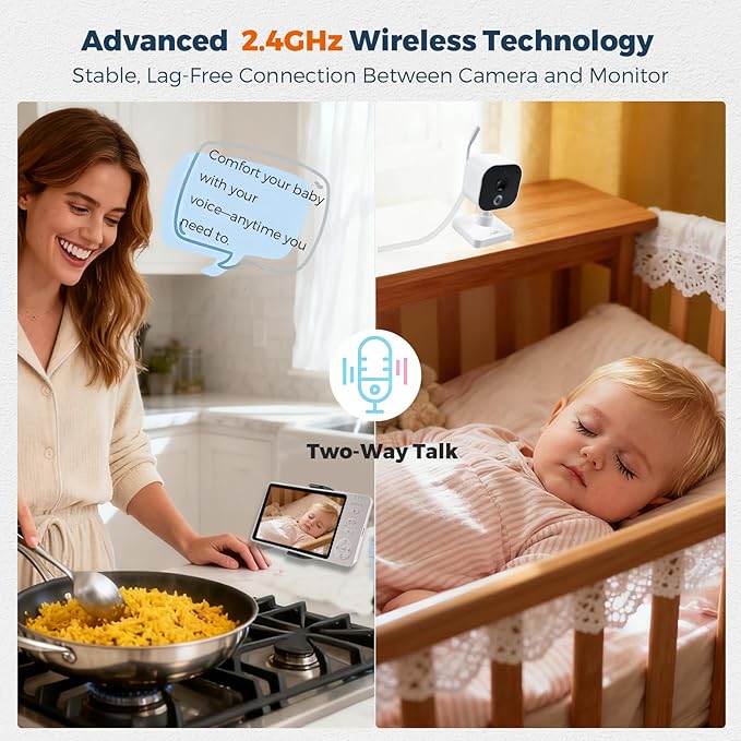 Wireless Baby Car Camera Monitor 5" HD 1080P IPS, 360° Rotating Camera with Auto/Manual Night Vision, 1000ft Range, Anti-Glare Display & USB Charging for Backseat, Home, Travel，Camping