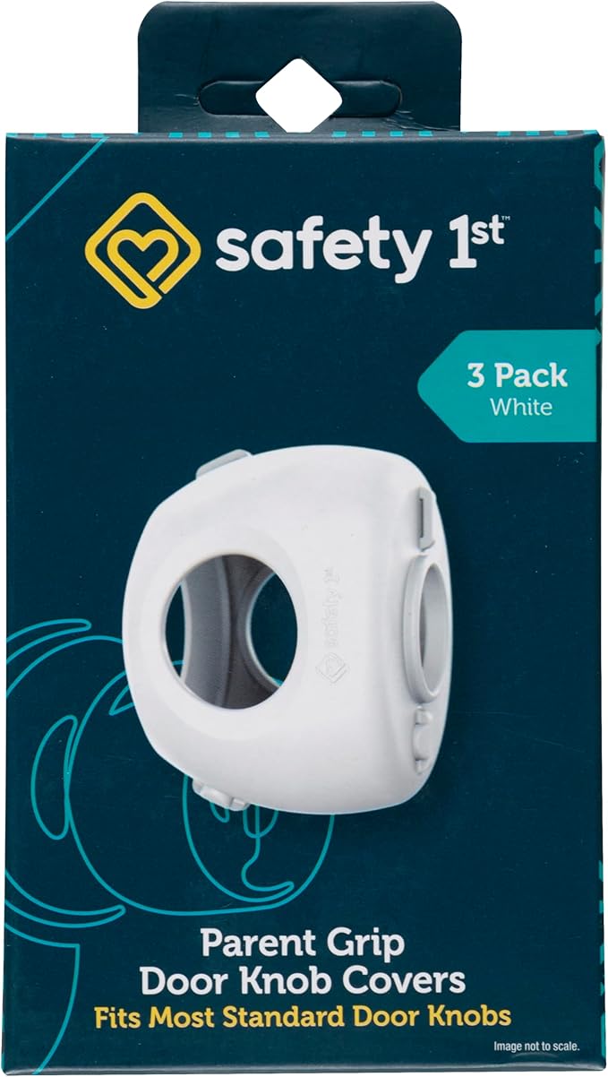 Safety 1st Parent Grip Door Knob Covers, White, One Size (Pack of 3)