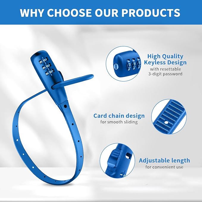 Adjustable Babyproof Lock, Easy Install on Cabinets, French Fridges, Baby Carriages, Kids’ Bikes, Helmet, Gates, Lock for Kids & Adults - French Door, Versatile Safety Solution (1 Pack Blue)
