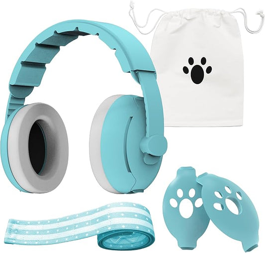 2-in-1 Baby Ear Muffs for Hearing Protection, Noise Cancelling Earmuffs for Babies and Toddlers up to 48 Months
