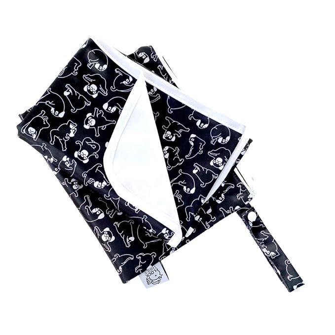 Flock Three Waterproof Baby Diaper Changing Pad with Storage Bag (43.3" X 28.7") Washable Wipeable Reusable Leak Proof Diaper Travel Mat Station Changing Mattress Liner Cribs Bed Cover, Dogs