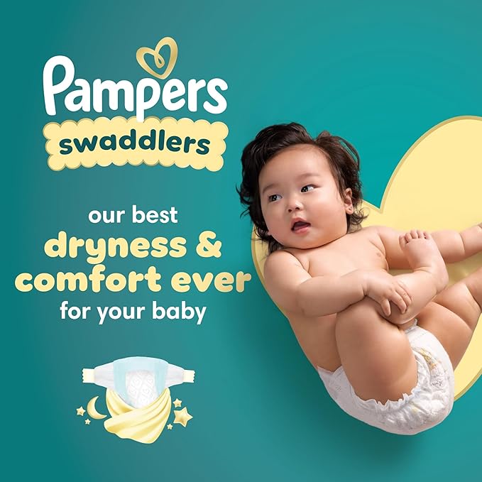 Pampers Swaddlers Diapers, Size 2 (10-22 lbs), 148 Count, Absorbent, Keeps Baby Dry and Comfortable, Skin Safe Disposable Baby Diaper (Packaging May Vary)