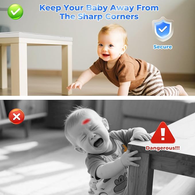 Edge Corner Protector Baby Proofing, Clear Soft Corner Protectors Baby Proof, Furniture Corner Guard & Edge Safety, Edge Protector for Table and Fireplace(9.8ft L*0.78inch W*0.09inch H)