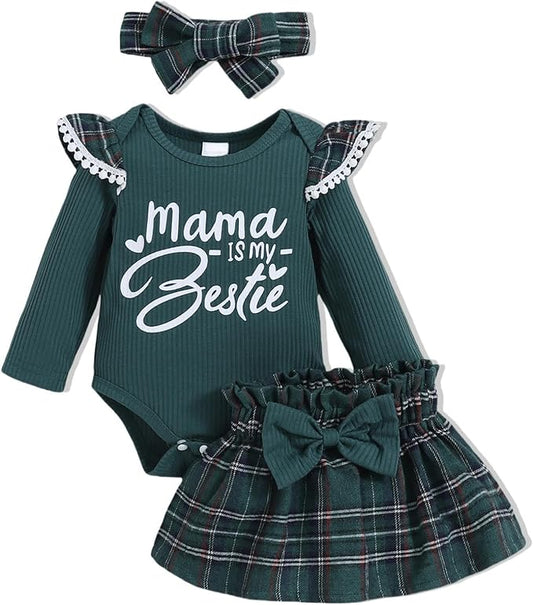 Newborn Infant Clothes Baby Girl Dress Summer Toddler Outfit Cute Girl Romper Skirt Set+Headband