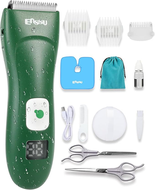 Baby Hair Clippers, Cordless Hair Clipper for Kids with LED Display, Baby Hair Cutting Kit with Skin-Safe Blade, Waterproof Hair Trimmer for Children/Toddler, Rechargeable& an Hour Quick Charger