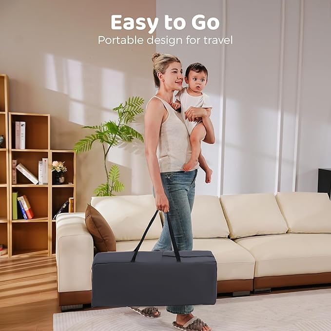 Pamo Babe Baby Playard with Canopy, Portable Crib with Changing Table