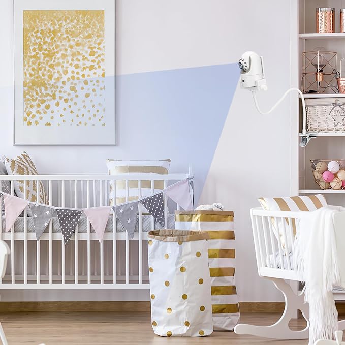 Flexible Baby Monitor Clip Mount Compatible with Infant Optics DXR-8 Pro, Nanit Pro, Owlet, Eufy, HelloBaby, Motorola, Vtimes, Arenti, VTech, Babysense and Other Baby Camera with 1/4 Screw Hole