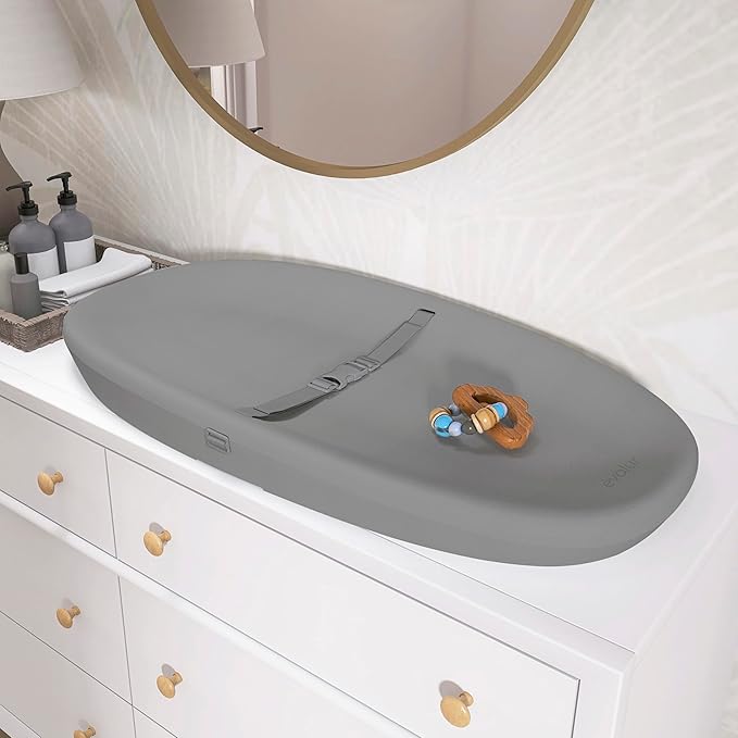 Evolur Eva Baby Changing Pad in Dark Gray, Soft, Lightweight and Portable Changing Pad, Fits All Changing Table, Waterproof Firm Padding