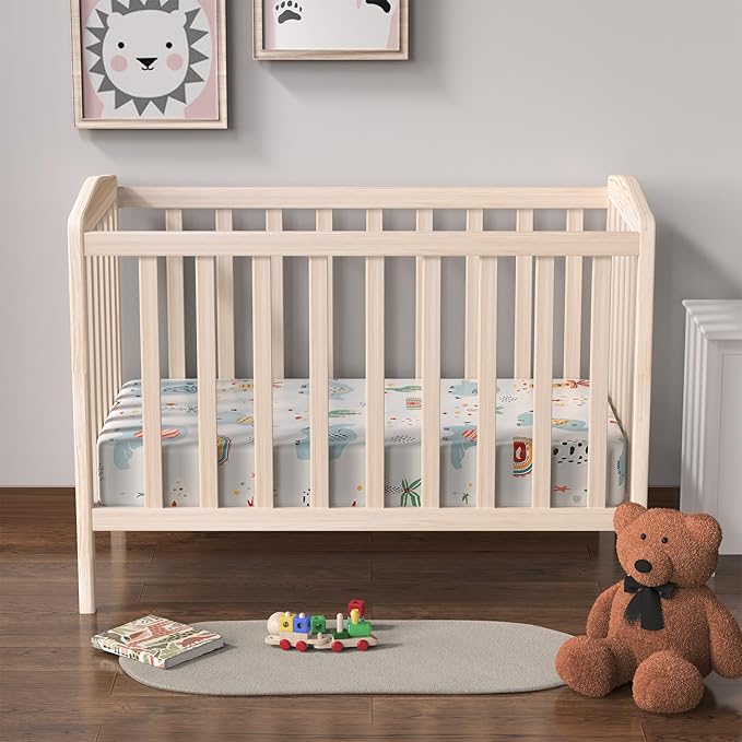 Baby Crib Sheets 2 Pack for Boys and Girls Fit for Standard Crib Toddler Mattress Breathable Soft Microfiber Baby Sheet 28x52x8 in (Dumbo & Green)