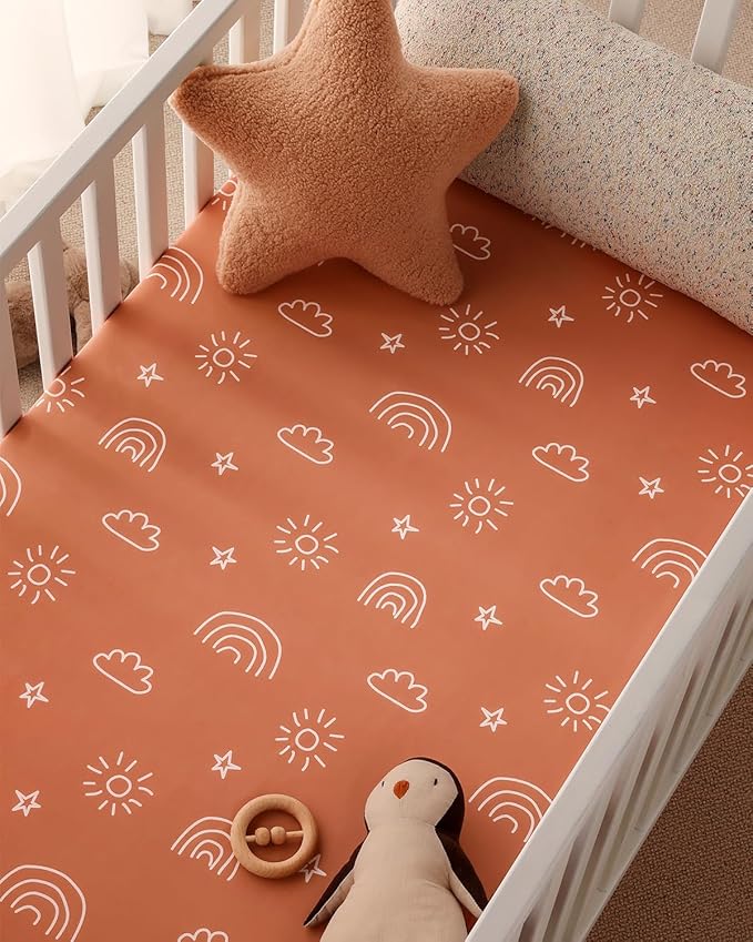 Yoofoss Baby Crib Sheets 2 Pack for Boys and Girls - 52x28 Fitted Crib Sheet Neutral Fits for Standard Crib and Toddler Mattress, Ultra Soft Breathable Microfiber Animal World