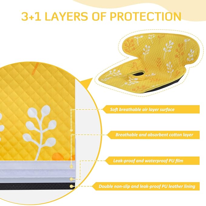 INFANZIA Dry Seat, Car Seat Protector Waterproof Carseat Liner Potty Training Toddlers, Baby and Infants, Piddle Pad for Carseats Strollers (Yellow, 1 Pack