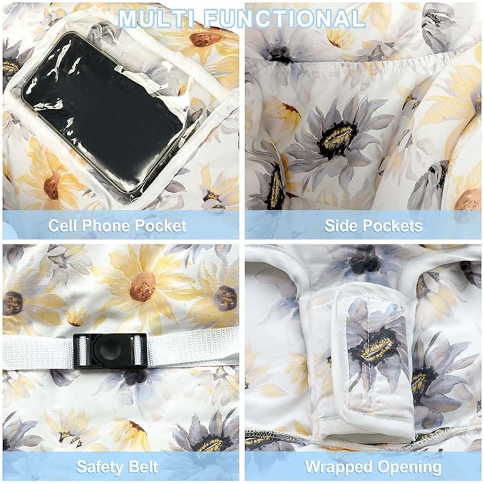 Black Shopping Cart Cover for Baby 2-in-1 High Chair Cover with Safety Harness Multifunctional Daisy Pattern Cart Covers for Babies Soft Padded Grocery Cart Cover for Baby Boy Girl