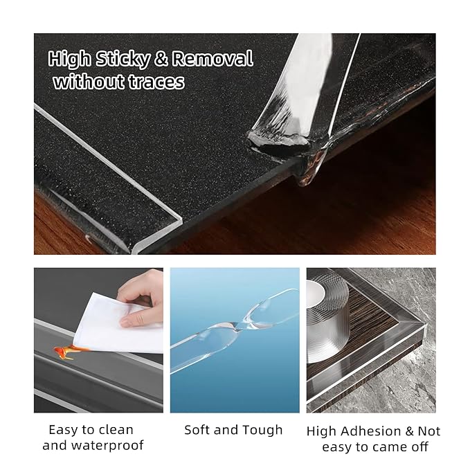 2.6in x 9.84Ft,Soft Corner Protectors for Furniture,Table Corner Protectors,Cabinet Bumpers,Wall Corner Protector,Window Clear Edge Protector Strip,Safe for Proof