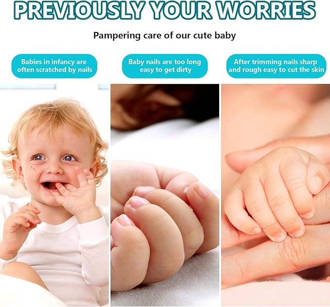 Baby Nail Trimmer Electric, 6 in 1 Rechargeable Baby Nail Clippers Manicure Set Grooming Kit for Toddler Infant or Adults (Blue)