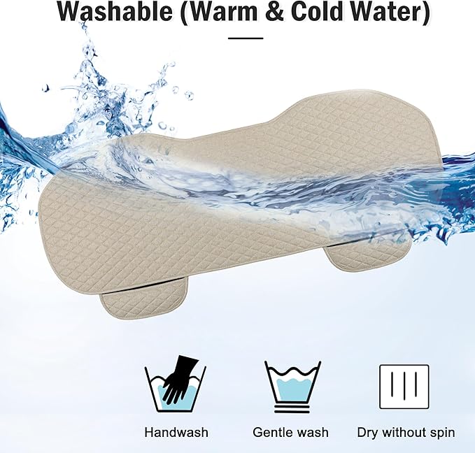 West Llama Linen Car Seat Covers,Bottom Seat Covers for Cars Include 1 Rear Bench Cover Universal Fits 90% Vehicles,SUVs,Cars,Sedans,Beige