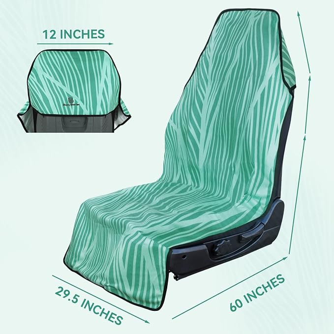 Booty Barrier - Highly Water-Resistant Washable Car Seat Cover for Post-Workout and Kids - Soft, Absorbent, Eco-Friendly Fabric Made from Recycled Water Bottles