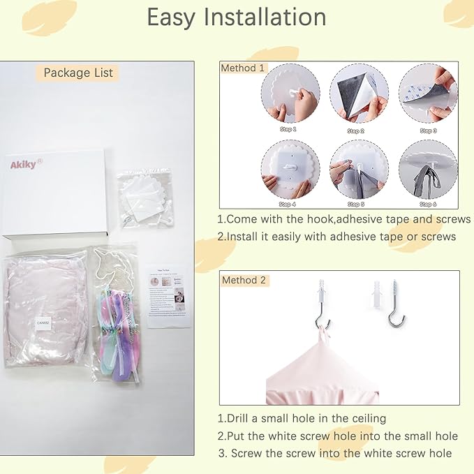 Akiky Kids Bed Canopy for Crib & Twin Size with Ruffles Dreamcatcher, Princess Girls Nursery Room Decor Toddler Baby Dome Round Hanging Tent Curtains Skirt Over Bed Reading Nook Play Tents Pink