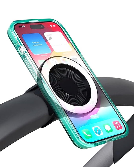 Magnetic Phone Holder for Stroller, Shopping Cart & Golf Push Cart | Handlebar Phone Mount for MagSafe | Strap with Strong Magnet for Mag Safe | Stroller Accessories for Uppababy, Nuna, Bugaboo...