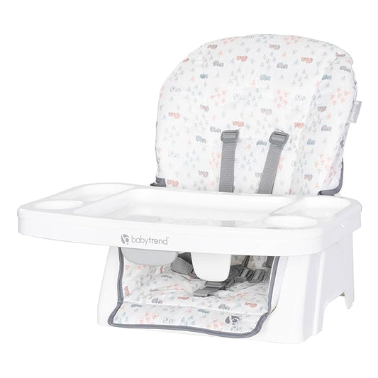 Baby Trend Adapt SpaceSaving Booster High Chair, Elephant Meadow Coral
