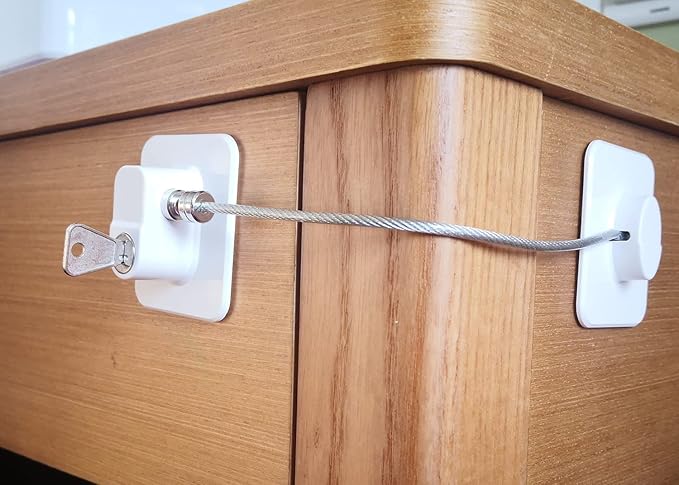 YEYA Upgraded No Drill Anti Tip Furniture Wall Anchors for Baby Proofing White 4 Pack
