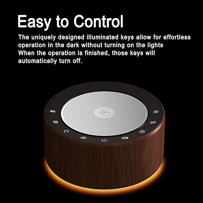 Nursery Lamp with Sound Machine, Mood Lighting, 7 Colors Night Light, 30 Soothing Sounds, White Noises for Baby, Adults. Timer, Plug in, Memory Function, Touch Control