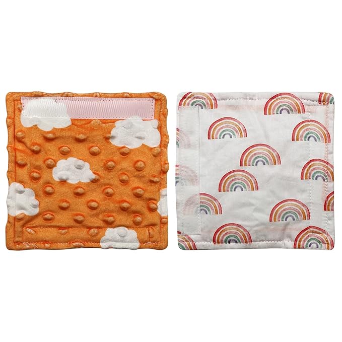 Baby Car Seat Neck Cover, Car Seat Strap Cover, Seat Belt Cushions Pads, Shoulder Strap Protectors, Reversible Pram Harness Covers in Minky Floral, Baby Neck Pad Protector, Rainbow