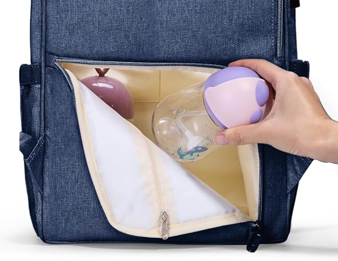 SUNVENO Baby Diaper Backpack Large Capacity Travel Nappy Bag for Mom Dad, Blue