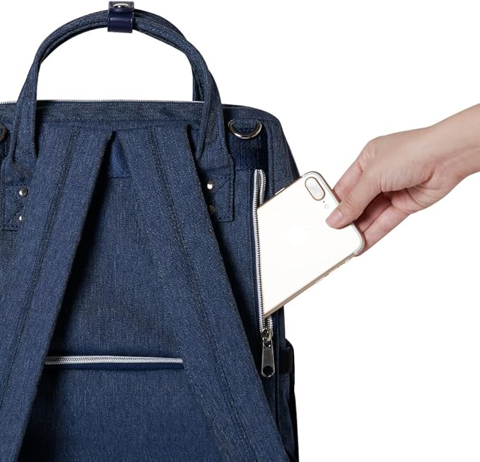 SUNVENO Baby Diaper Backpack Large Capacity Travel Nappy Bag for Mom Dad, Blue