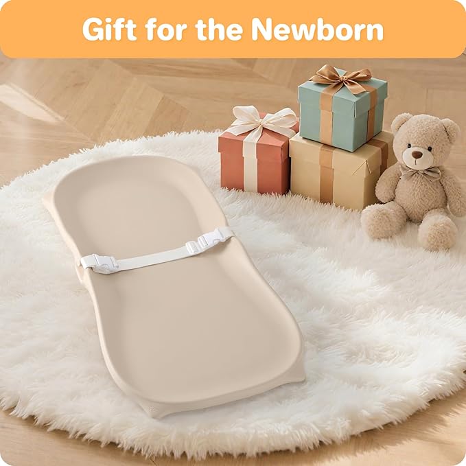 Baby Changing Pad Wipeable & Waterproof, Soft & Non-Slip Adjustable Safety Belt, Changing Table and Dresser, Use for Changing Diaper Clothes Massage Apply Moisturizer, Oat Cat Conpect Design