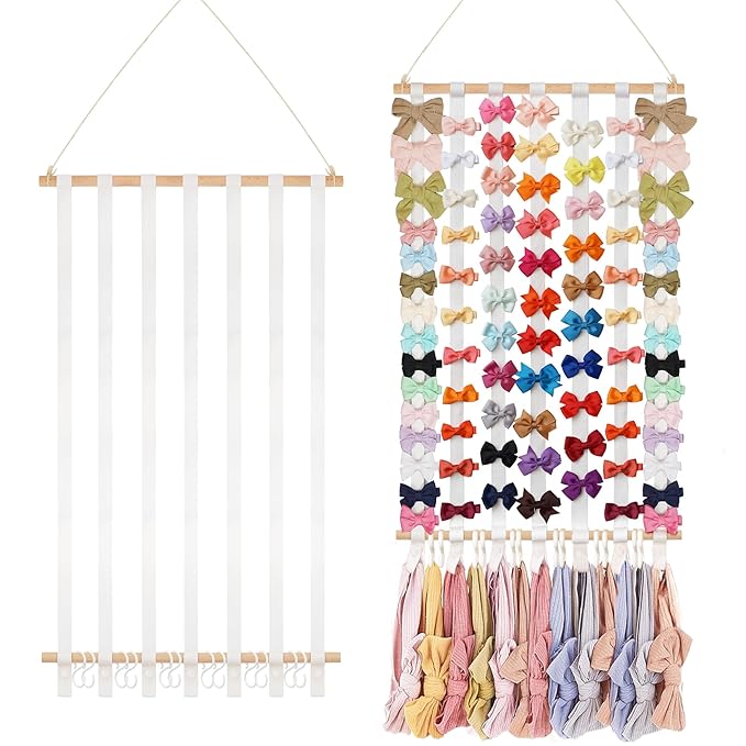 kangaroo Headband Holder Hair Bows Organizer for Baby Girls Large Capacity Bow Holder Hair Accessories Wall Hanging Organizer for Toddler Baby Girl Nursery Room Decor (Colorful)