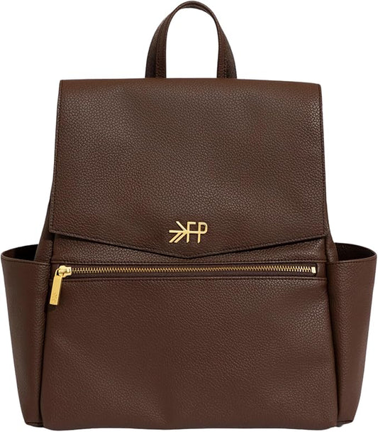 Freshly Picked Mini Classic II Diaper Bag Backpack, Wipeable Vegan Leather With Changing Pad, Convertible (Espresso V2)