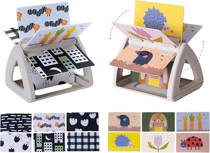 Taf Toys Infant Tummy-time High Contrast rattling Activity Book with Art Cards for Baby, Baby Product for Newborn Educational Toys for 3 Essentials Developmental Learning Stages