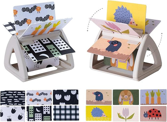 Taf Toys Infant Tummy-time High Contrast rattling Activity Book with Art Cards for Baby, Baby Product for Newborn Educational Toys for 3 Essentials Developmental Learning Stages