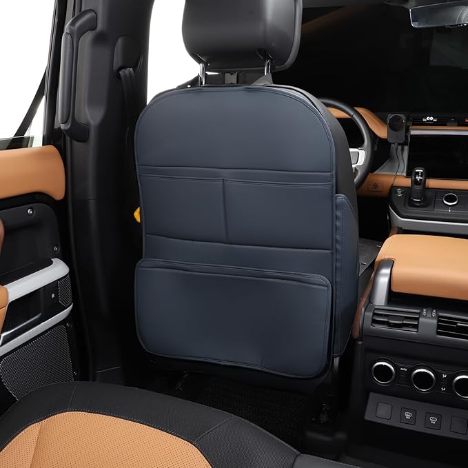 Seat Back Protector,Preventing the Impact of Children Stepping on the Seat Backrest,Beautiful appearance and easy to clean,black (Blue-2 pcs)