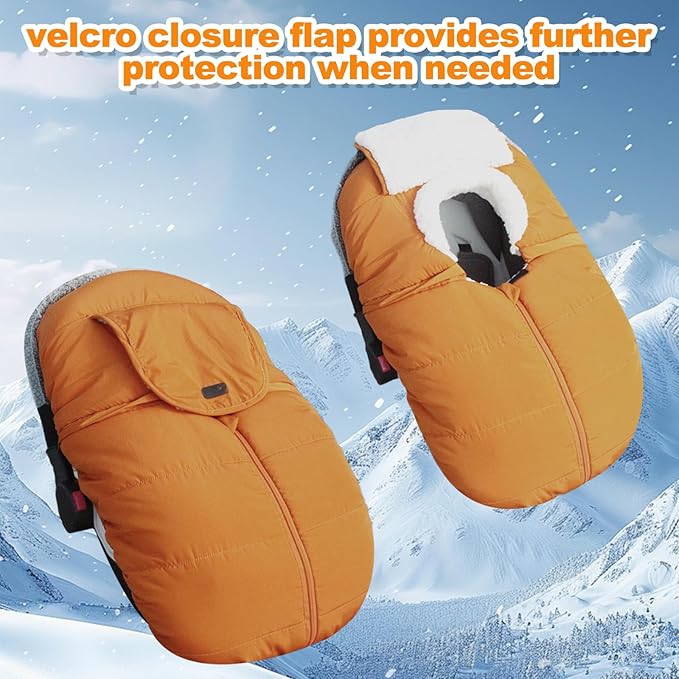 Fairy Baby Winter Car Seat Cover for Babies Carseat– Waterproof, Warm Car Seat Cover Baby – Universal Winter Cover for Back Seat, Infant Car Seat Cover (Brown)
