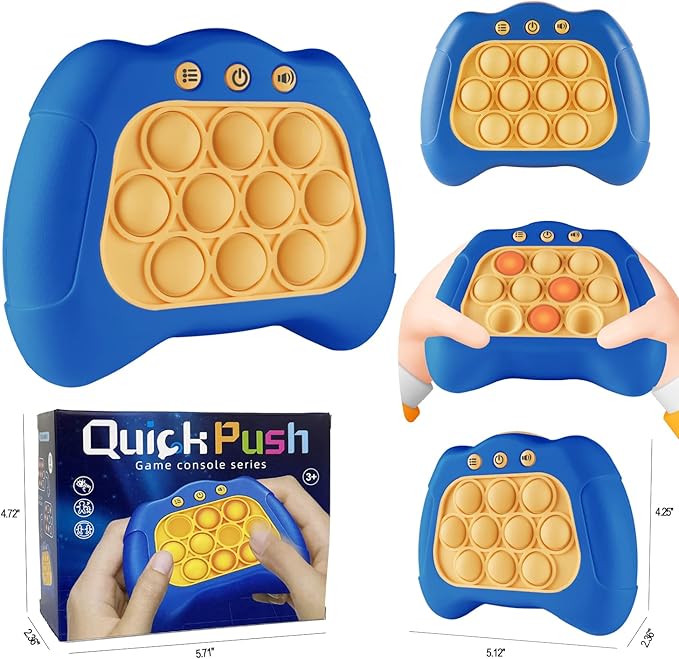 Pop The Target! Handheld Speed Push Game Machine: A Fun Multiplayer Game for Family. Sensory Fidget Toy Christmas Toys Gifts for 6 7 8 9 10 11 12 Years Old Kids Road Trip Car Games Kids Blue