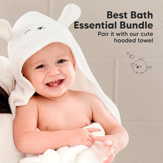 6-Pack Soft Baby Washcloths, Viscose from Bamboo - Kids, Newborn Bath Towels, Infant Shower, Toddler Reusable Face Towel, Gentle on Skin, Face Wash Cloths for Babies, 10x10 (Hills)