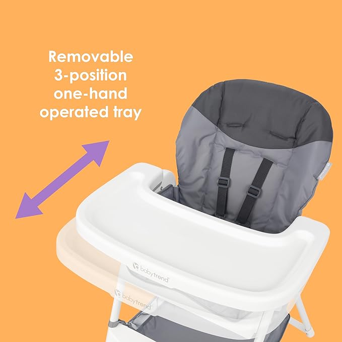 Baby Trend Flat Fold High Chair, Stellar Grey