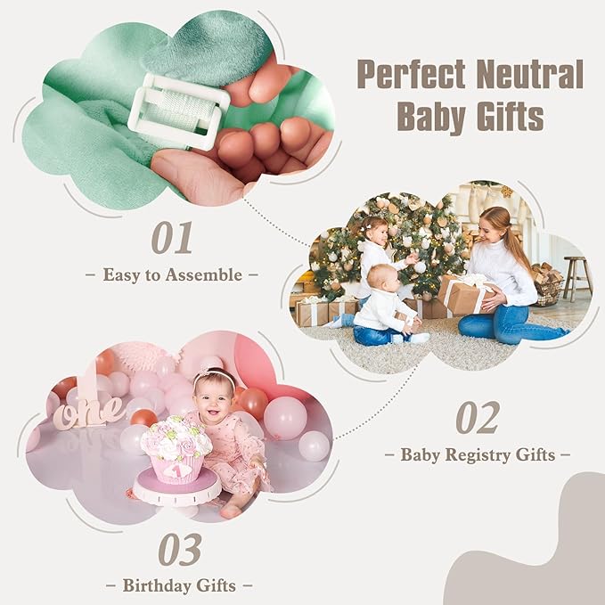 5-in-1 Plush Baby Play Gym, Baby Play Mats, Convertible Baby Gym with Pillow, Tummy time mat, Baby&Ped Bed, 6 Sensory Toys, Activity Center from Newborn to Toddler, Ball Pit, Rectangular Sage Green