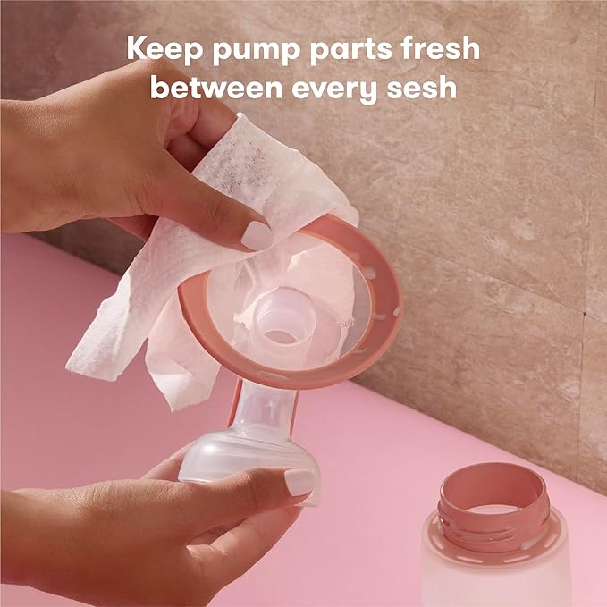 Frida Mom Breast Pump Wipes, Multi-Surface Cleaner, Removes Breastmilk Residue, Made with Food-Grade Ingredients, Baby and Milk Safe, Travel Essential for Breastfeeding Moms, 40 Count