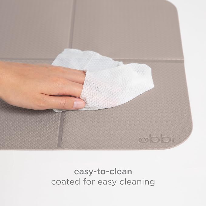 Ubbi On-The-Go Diaper Changing Baby Mat, Soft and Comfortable Diaper Bag Accessory Must Have for Newborns, Easy to Clean, Portable Folding Pad, Baby Traveling Accessories, Taupe