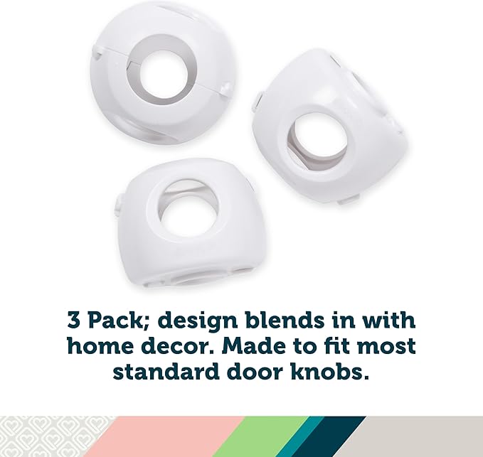 Safety 1st Parent Grip Door Knob Covers, White, One Size (Pack of 3)