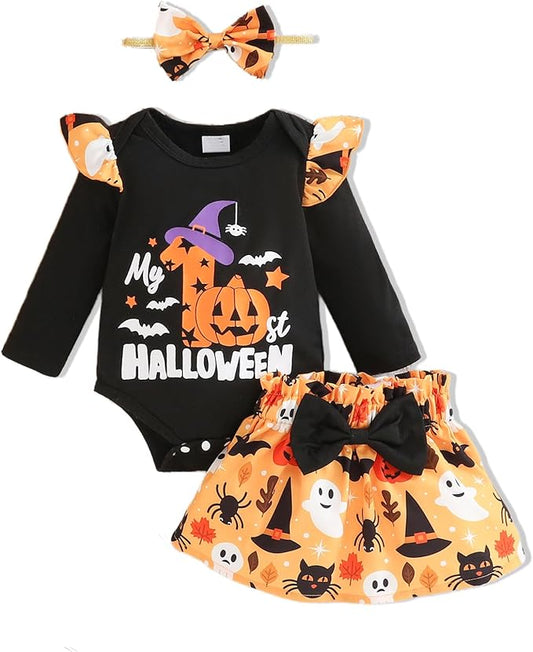 Newborn Infant Clothes Baby Girl Dress Summer Toddler Outfit Cute Girl Romper Skirt Set+Headband