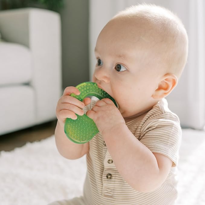 Dr. Brown's AquaCool Water-Filled Teether, Cooling Teether Toy for Babies, Soothes Sore Gums, Avocado Toast Shapes, BPA Free, 3m+, 2-Pack
