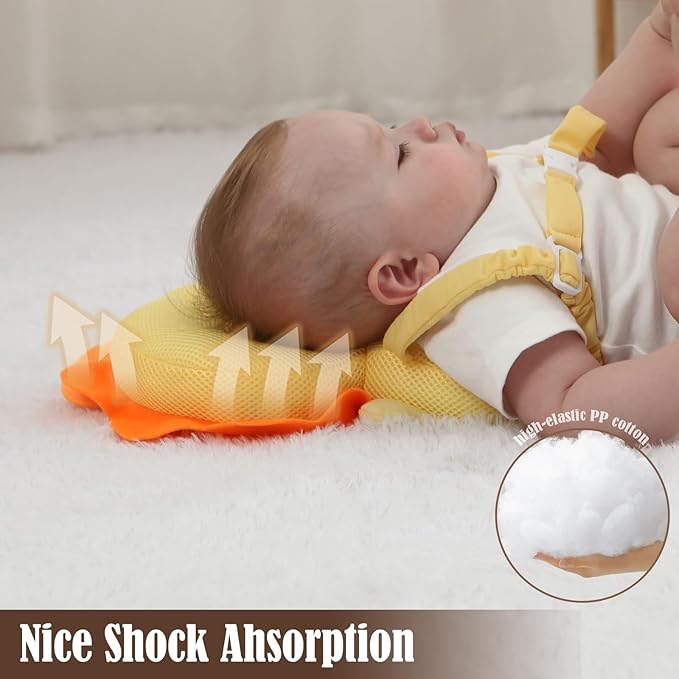 Baby Head Protector Backpack -Soft & Lightweight Pads - Prevents Bebes Backward Fall Lion Plush Stuffed