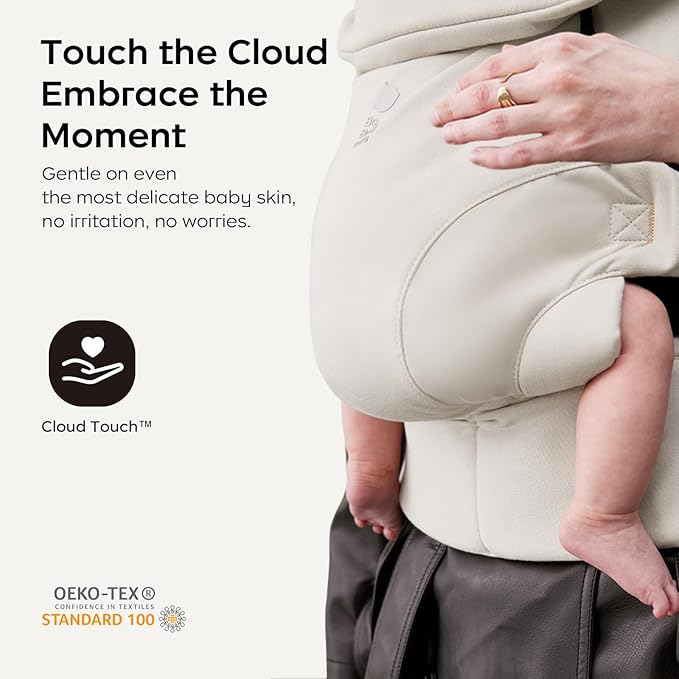 Bc Babycare CocoonGo Baby Carrier – CloudTouch Soft & Ergonomic Baby Carrier for 7–44 lbs | Easy to Wear, Adjustable Fit, Travel-Ready, Machine Washable (Light Beige)