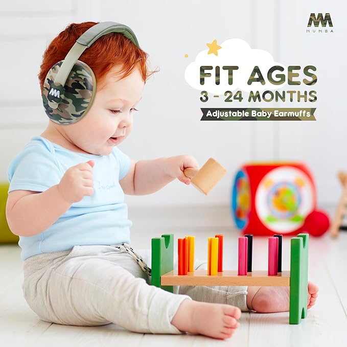 Mumba Baby Ear Protection Noise Cancelling HeadPhones for Babies and Toddlers Baby Earmuffs - Ages 3-24+ Months