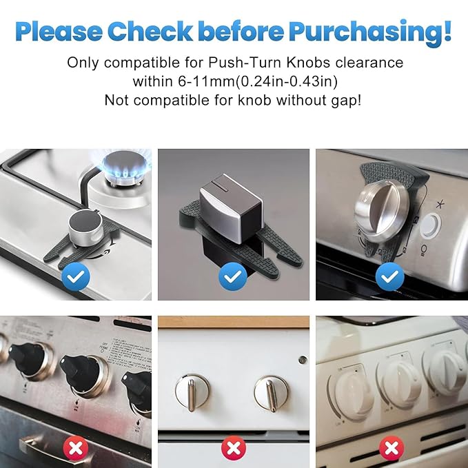 5-Pack Gas Stove Knob Locks for Toddler Safety, Durable Design Knob Safety Covers, Child Proof Oven Knob Locks, Prevent Accidental Touch(Black)