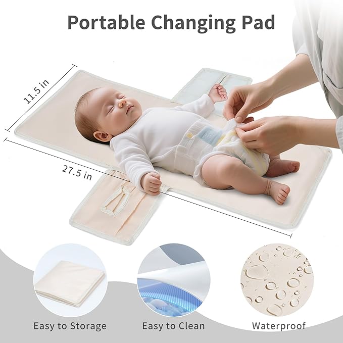 CEI-CEI Neoprene Diaper Bag Backpack with Insulated Pockets, Large Newborn Baby Maternity Bags Travel Tote with Changing Pad (Dark Blue)