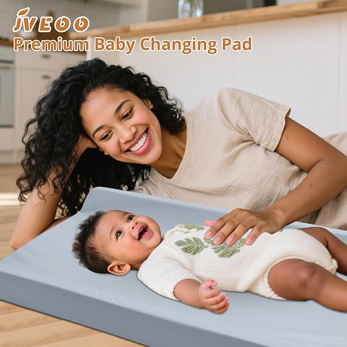 Vegan Leather Baby Changing Pad, Waterproof & Wipeable Soft Diaper Changing Mat 32“ x 16.6" Comfortable Infant Changing Station for Dresser & Table